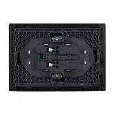 Розетка 2-я с заземлением в сборе ИЭК FORTE&PIANO FP123 16А шторки автозажим черный