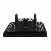 Розетка 2-я без заземления в сборе ИЭК FORTE&PIANO FP126 10А автозажим черный