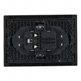 Розетка 2-я без заземления в сборе ИЭК FORTE&PIANO FP125 10А шторки автозажим черный