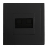 Розетка компьютерная 2-ая RJ45 кат.5E ИЭК FORTE&PIANO FP133 черный