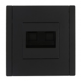Розетка двойная RJ11+RJ45 кат.5E ИЭК FORTE&PIANO FP135 черный