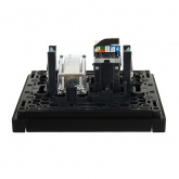 Розетка двойная TV+RJ45 кат.5E ИЭК FORTE&PIANO FP136 черный