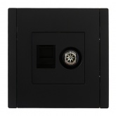 Розетка двойная TV+RJ45 кат.6 ИЭК FORTE&PIANO FP137 черный