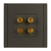 Аудиорозетка ИЭК FORTE&PIANO FP339 4 подключения серый