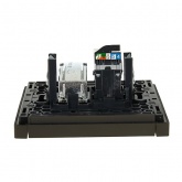 Розетка двойная TV+RJ45 кат.5E ИЭК FORTE&PIANO FP336 серый