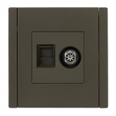 Розетка двойная TV+RJ45 кат.5E ИЭК FORTE&PIANO FP336 серый