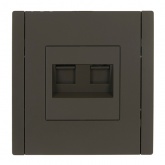 Розетка двойная RJ11+RJ45 кат.5E ИЭК FORTE&PIANO FP335 серый