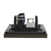 Розетка двойная RJ11+RJ45 кат.5E ИЭК FORTE&PIANO FP335 серый