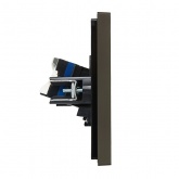 Розетка компьютерная 2-ая RJ45 кат.6 ИЭК FORTE&PIANO FP334 серый