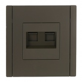 Розетка компьютерная 2-ая RJ45 кат.5E ИЭК FORTE&PIANO FP333 серый