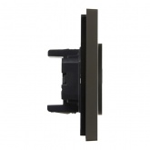 Розетка 2-я без заземления в сборе ИЭК FORTE&PIANO FP325 10А шторки автозажим серый