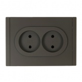 Розетка 2-я без заземления в сборе ИЭК FORTE&PIANO FP326 10А автозажим серый