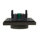 Розетка 2-я с заземлением в сборе ИЭК FORTE&PIANO FP323 16А шторки автозажим серый