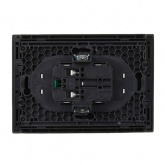 Розетка 2-я с заземлением в сборе ИЭК FORTE&PIANO FP323 16А шторки автозажим серый