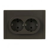 Розетка 2-я с заземлением в сборе ИЭК FORTE&PIANO FP323 16А шторки автозажим серый