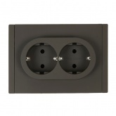 Розетка 2-я с заземлением в сборе ИЭК FORTE&PIANO FP324 16А автозажим серый