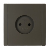 Розетка без заземления ИЭК FORTE&PIANO FP317 10А шторки серый