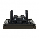 Розетка без заземления ИЭК FORTE&PIANO FP317 10А шторки серый