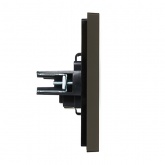 Розетка без заземления ИЭК FORTE&PIANO FP317 10А шторки серый