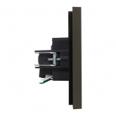 Розетка с заземлением ИЭК FORTE&PIANO 16А FP313 шторки автозажим серый