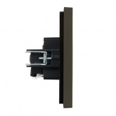 Розетка с заземлением ИЭК FORTE&PIANO FP314 16А автозажим серый