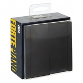 Выключатель двухклавишный с индикацией ИЭК FORTE&PIANO FP306 10А серый