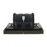 Выключатель двухклавишный с индикацией ИЭК FORTE&PIANO FP306 10А серый