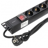 Блок розеток EKF PDU Teracom 19 1U 16А/250В 6 розеток EKF Schuko с выключателем шнур питания длиной