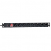 Блок розеток EKF PDU Teracom PRO 19 1U 16А/250В 8 розеток EKF Schuko выключатель кабель 2м черный