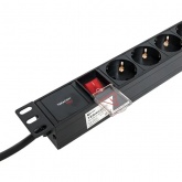 Блок розеток EKF PDU Teracom PRO 19 1U 16А/250В 8 розеток EKF Schuko выключатель кабель 2м черный