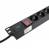 Блок розеток EKF PDU Teracom PRO 19 1U 16А/250В 8 розеток EKF Schuko выключатель кабель 2м черный