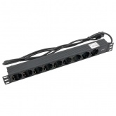 Блок розеток EKF PDU Teracom PRO 19 1U 10А/250В 9 розеток EKF Schuko кабель 2м вилка C14 черный