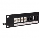 Патч-панель модульная EKF Teracom PRO 19'' 1U неэкранированная 24 порта с органайзером (пустая)