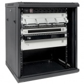 Шкаф настенный EKF 19 TERACOM PRO 12U 600х450 мм дверь стеклянная с замком-ручкой чёрный