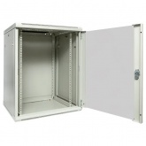 Шкаф настенный EKF 19 TERACOM PRO 15U 600х600 мм дверь стеклянная с замком-ручкой серый