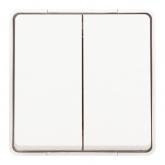 Выключатель двойной открытой установки ЭРА Эксперт 11-1504-01 10А IP55 белый