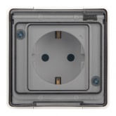 Розетка с заземлением открытой установки ЭРА Эксперт 11-2501-01 2P+E 16А IP55 белый