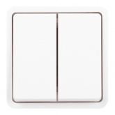 Выключатель двойной скрытой установки ЭРА Эксперт 11-1524-01 10А IP55 белый