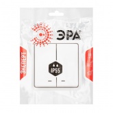 Выключатель двойной скрытой установки ЭРА Эксперт 11-1525-01 10А с подсветкой IP55 белый