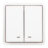 Выключатель двойной скрытой установки ЭРА Эксперт 11-1525-01 10А с подсветкой IP55 белый