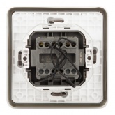 Выключатель двойной скрытой установки ЭРА Эксперт 11-1525-01 10А с подсветкой IP55 белый