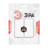 Переключатель двойной скрытой установки ЭРА Эксперт 11-1526-01 10А IP55 белый