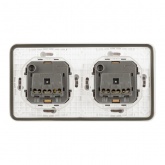 Розетка 2-я скрытой установки ЭРА Эксперт 11-2523-01 2х2P+E г-я 16А IP55 белый