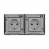 Розетка 2-я скрытой установки ЭРА Эксперт 11-2523-01 2х2P+E г-я 16А IP55 белый