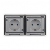 Розетка 2-я скрытой установки ЭРА Эксперт 11-2524-01 2х2P+E 16А шторки г-я IP55 белый