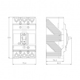 Автоматический выключатель DKC YON MGS125 3P 64-80A регулировка теплового расцепителя 25кА (автомат электрический)