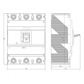 Автоматический выключатель DKC YON MGS800 3P 640-800A регулировка теплового расцепителя 75кА (автомат электрический)