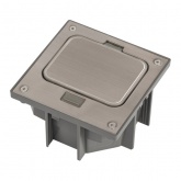 Люк в бетон ЭРА ОФИС 18-6001-03 с розеткой и установочной коробкой, защелка IP66 серый