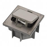 Люк в бетон ЭРА ОФИС 18-6001-03 с розеткой и установочной коробкой, защелка IP66 серый