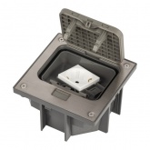 Люк в бетон ЭРА ОФИС 18-6001-03 с розеткой и установочной коробкой, защелка IP66 серый